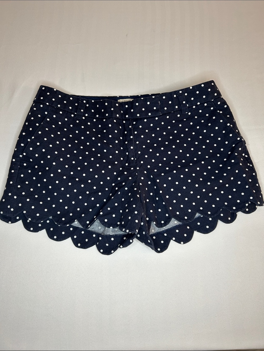 J. Crew Women’s Cotton-Linen Blend Scalloped Chino Shorts
